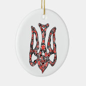 Ukrainisches Emblem trident tryzub stilisiert Keramik Ornament (Rechts)