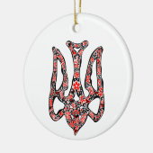 Ukrainisches Emblem trident tryzub stilisiert Keramik Ornament (Links)