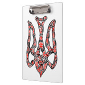 Ukrainisches Emblem trident tryzub stilisiert Klemmbrett (Links)