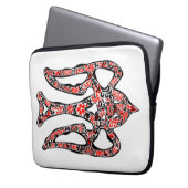 Ukrainisches Emblem trident tryzub stilisiert Laptopschutzhülle (Vorderseite Links)