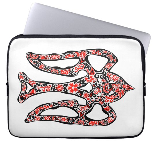 Ukrainisches Emblem trident tryzub stilisiert Laptopschutzhülle (Vorderseite)