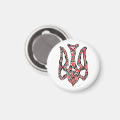 Ukrainisches Emblem trident tryzub stilisiert Magnet (Vorderseite/Rückseite)