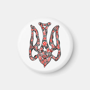Ukrainisches Emblem trident tryzub stilisiert Magnet