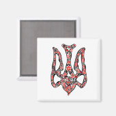 Ukrainisches Emblem trident tryzub stilisiert Magnet (Vorderseite/Rückseite)
