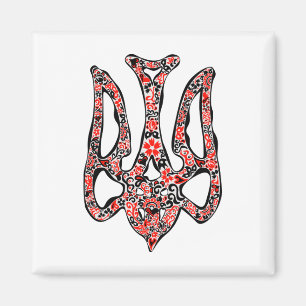 Ukrainisches Emblem trident tryzub stilisiert Magnet