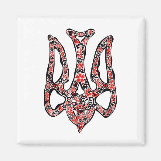 Ukrainisches Emblem trident tryzub stilisiert Magnet (Vorne)
