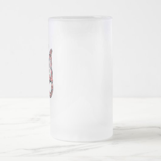 Ukrainisches Emblem trident tryzub stilisiert Mattglas Bierglas (Mittel)