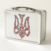 Ukrainisches Emblem trident tryzub stilisiert Metall Brotdose (Rückseite)