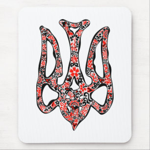 Ukrainisches Emblem trident tryzub stilisiert Mousepad