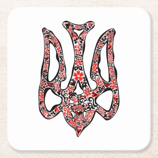 Ukrainisches Emblem trident tryzub stilisiert Rechteckiger Pappuntersetzer (Vorderseite)
