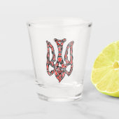 Ukrainisches Emblem trident tryzub stilisiert Schnapsglas (Vorderseite)