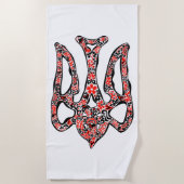Ukrainisches Emblem trident tryzub stilisiert Strandtuch (Vorderseite)