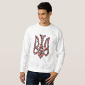 Ukrainisches Emblem trident tryzub stilisiert Sweatshirt (Vorne ganz)