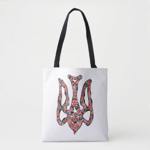 Ukrainisches Emblem trident tryzub stilisiert Tasche