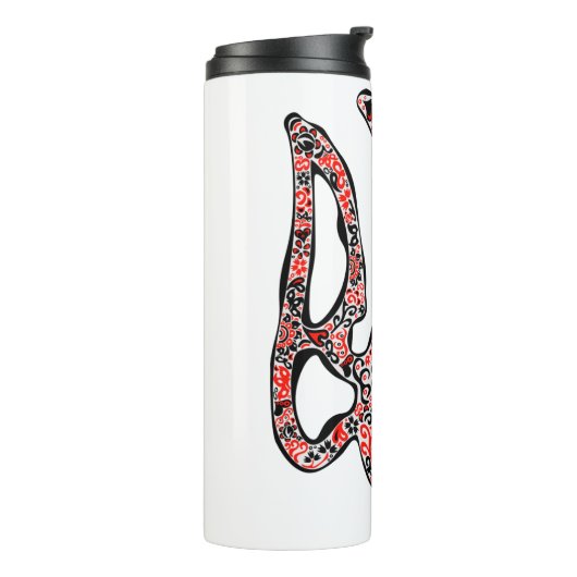 Ukrainisches Emblem trident tryzub stilisiert Thermosbecher (Nach links gedreht)