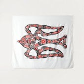 Ukrainisches Emblem trident tryzub stilisiert Wandteppich (Vorderseite (Horizontal))