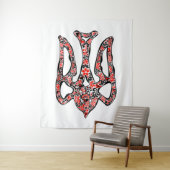 Ukrainisches Emblem trident tryzub stilisiert Wandteppich (Beispiel)