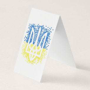 Ukrainisches Emblem trident tryzub zerstreut Herze