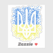 Ukrainisches Emblem trident tryzub zerstreut Herze Aufkleber (Blatt)