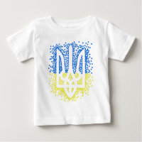 Ukrainisches Emblem trident tryzub zerstreut Herze