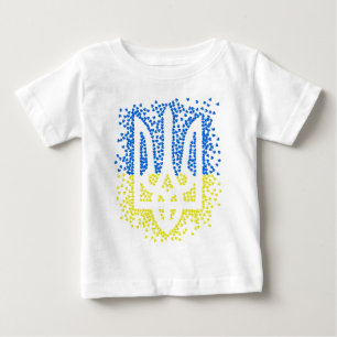 Ukrainisches Emblem trident tryzub zerstreut Herze Baby T-shirt