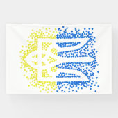 Ukrainisches Emblem trident tryzub zerstreut Herze Banner (Horizontal)