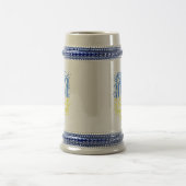 Ukrainisches Emblem trident tryzub zerstreut Herze Bierglas (Mittel)