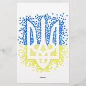Ukrainisches Emblem trident tryzub zerstreut Herze Briefpapier (Rückseite)
