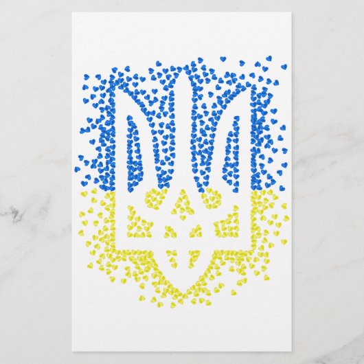 Ukrainisches Emblem trident tryzub zerstreut Herze Briefpapier (Vorderseite)