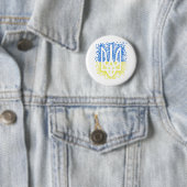 Ukrainisches Emblem trident tryzub zerstreut Herze Button (Beispiel)