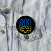 Ukrainisches Emblem trident tryzub zerstreut Herze Button (Beispiel)