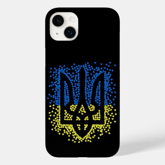 Ukrainisches Emblem trident tryzub zerstreut Herze Case-Mate iPhone Hülle (Rückseite)