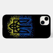 Ukrainisches Emblem trident tryzub zerstreut Herze Case-Mate iPhone Hülle (Rückseite (Horizontal))