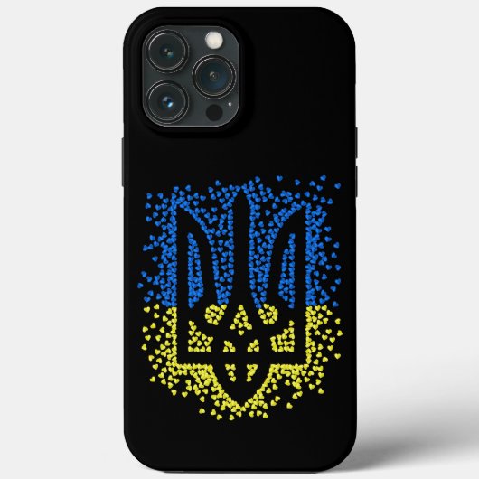 Ukrainisches Emblem trident tryzub zerstreut Herze Case-Mate iPhone Hülle (Rückseite)