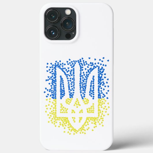 Ukrainisches Emblem trident tryzub zerstreut Herze Case-Mate iPhone Hülle (Rückseite)