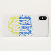 Ukrainisches Emblem trident tryzub zerstreut Herze Case-Mate iPhone Hülle (Rückseite (Horizontal))