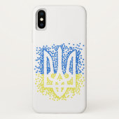Ukrainisches Emblem trident tryzub zerstreut Herze Case-Mate iPhone Hülle (Rückseite)