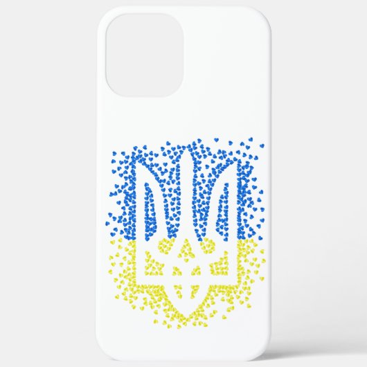 Ukrainisches Emblem trident tryzub zerstreut Herze Case-Mate iPhone Hülle (Rückseite)