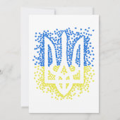 Ukrainisches Emblem trident tryzub zerstreut Herze Dankeskarte (Rückseite)