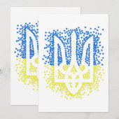 Ukrainisches Emblem trident tryzub zerstreut Herze Dankeskarte (Vorne/Hinten)