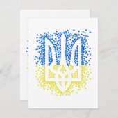 Ukrainisches Emblem trident tryzub zerstreut Herze Dankeskarte (Vorne/Hinten)