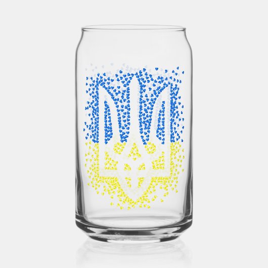 Ukrainisches Emblem trident tryzub zerstreut Herze Dosenglas (Vorderseite)