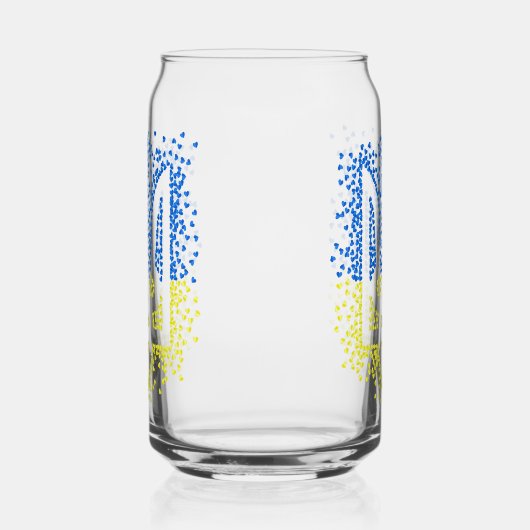 Ukrainisches Emblem trident tryzub zerstreut Herze Dosenglas (Rechts)