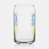 Ukrainisches Emblem trident tryzub zerstreut Herze Dosenglas (Links)