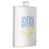 Ukrainisches Emblem trident tryzub zerstreut Herze Flachmann (Rechts)