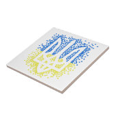 Ukrainisches Emblem trident tryzub zerstreut Herze Fliese (Seite)