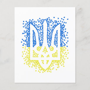 Ukrainisches Emblem trident tryzub zerstreut Herze Flyer