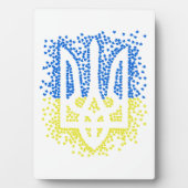 Ukrainisches Emblem trident tryzub zerstreut Herze Fotoplatte (Vorderseite)