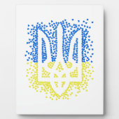 Ukrainisches Emblem trident tryzub zerstreut Herze Fotoplatte (Vorderseite)