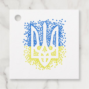 Ukrainisches Emblem trident tryzub zerstreut Herze Geschenkanhänger